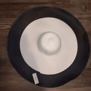 Black and White Wide Brim Hat